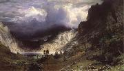 Albert Bierstadt Ein Sturm in den RockY Mountains,Mount Rosalie oil painting on canvas